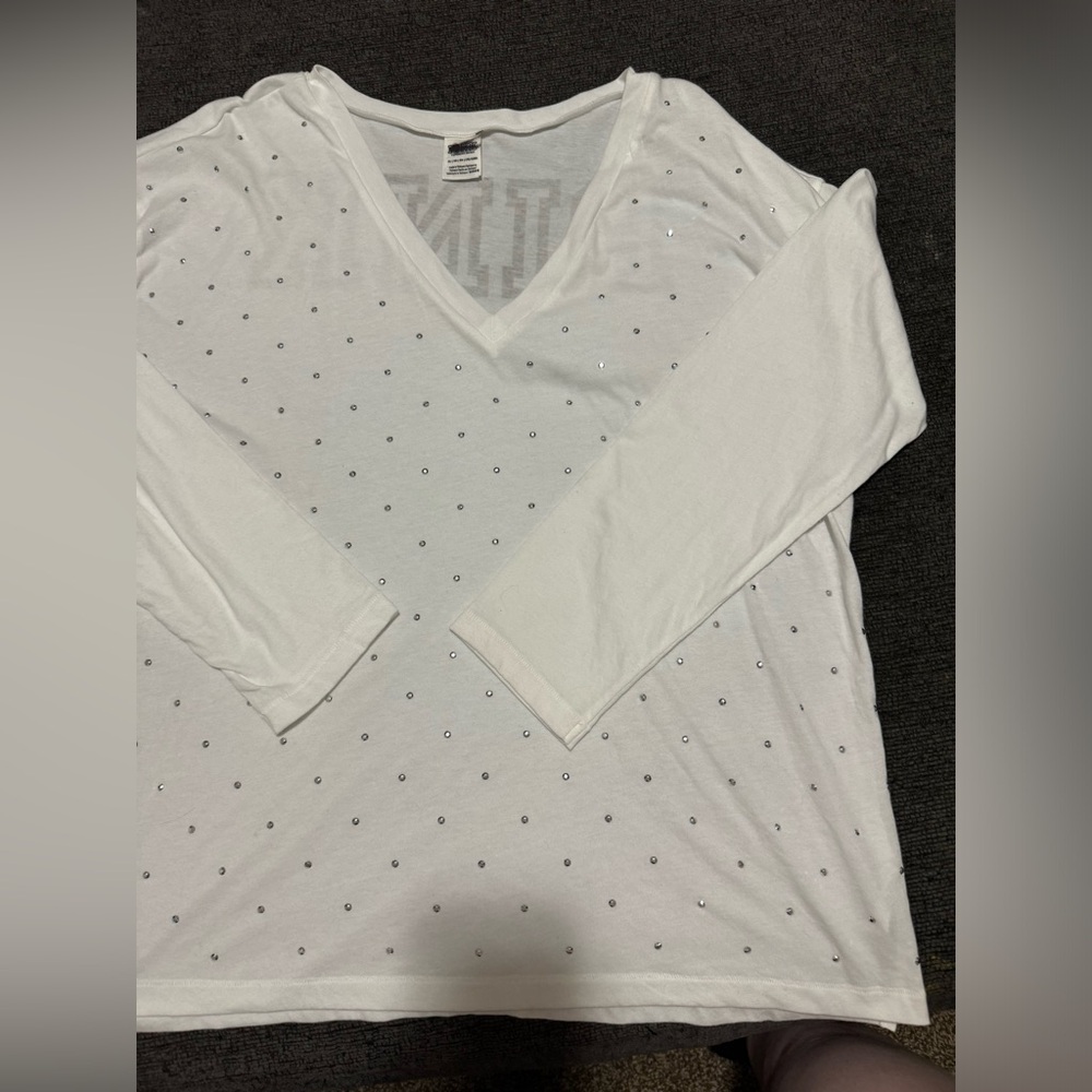 Vs pink long sleeve v neck